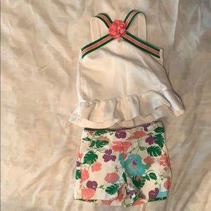 Janie and Jack floral shirts and tank size 2T